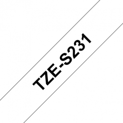 Taśma Brother 12mm czarna na białym ADHESIVE TAPE