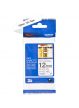 Taśma Brother 12mm czarna na białym ADHESIVE TAPE NON LAMINATED