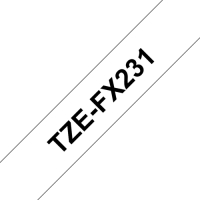 Taśma Brother 12mm czarna na białym elastyczna ID