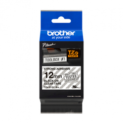Taśma Brother 12mm czarna na czystym ADHESIVE TAPE