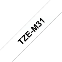 Taśma Brother 12mm czarna na czystym TAPE / MAT