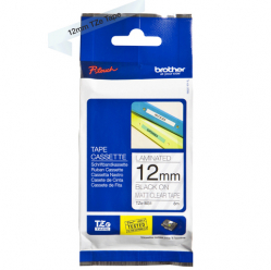 Taśma Brother 12mm czarna na czystym TAPE / MAT