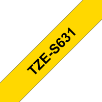 Taśma Brother 12mm czarna na żółtym ADHESIVE TAPE