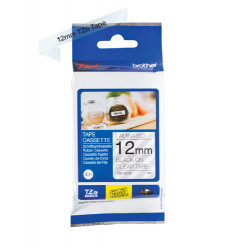 Taśma Brother 12mm czarne na czystym (4m)
