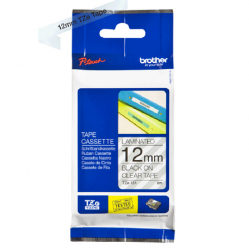 Taśma Brother 12mm czarny na przezroczystym