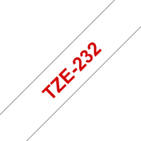 Taśma Brother 12mm czerwona na białym