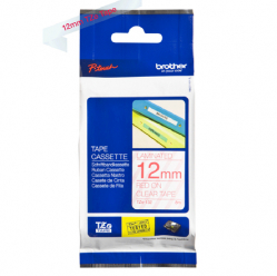 Taśma Brother 12mm czerwona na przezroczystym