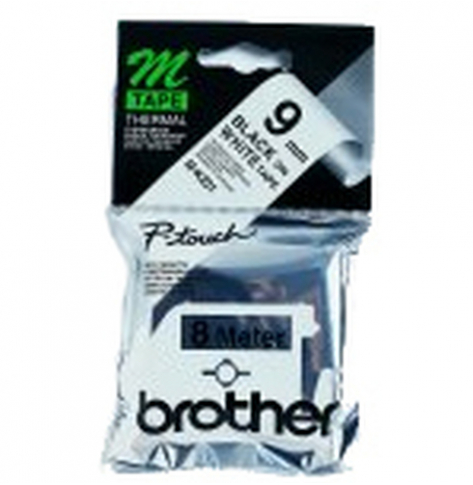Taśma Brother MK221BZ 9mm czarna na białym