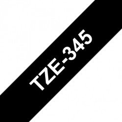 Taśma Brother 18mm biała na czarnym