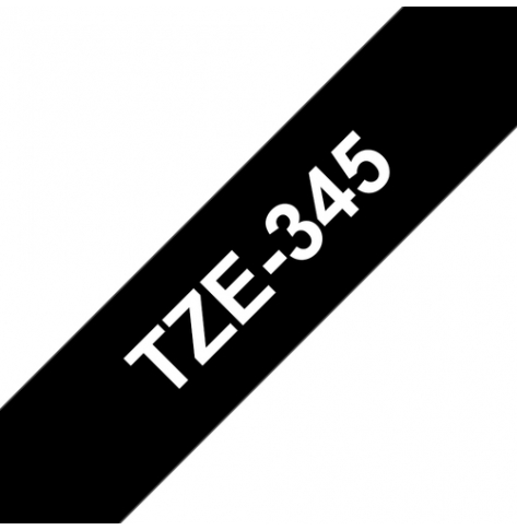 Taśma Brother 18mm biała na czarnym
