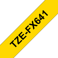 Taśma Brother 18mm biała na żółtym elastyczna ID
