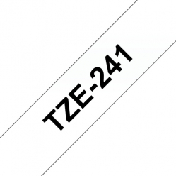 Taśma Brother 18mm czarna na białym