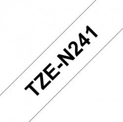 Taśma Brother 18mm czarna na białym NON LAMINATED