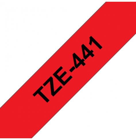 Taśma Brother 18mm czarna na czerwonym
