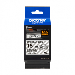 Taśma Brother 18mm czarna na czystym ADHESIVE TAPE