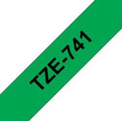 Taśma Brother 18mm czarna na zielonym