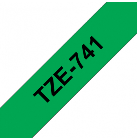 Taśma Brother 18mm czarna na zielonym