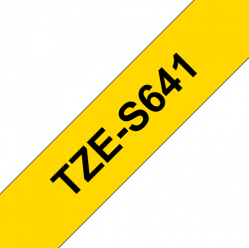 Taśma Brother 18mm czarna na żółtym ADHESIVE TAPE