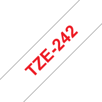 Taśma Brother 18mm czerwona na białym