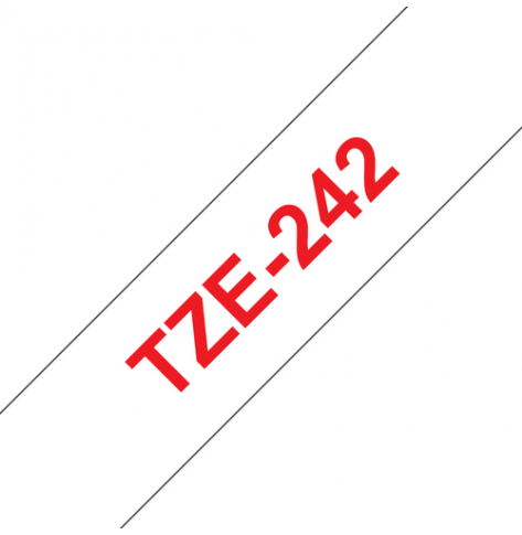 Taśma Brother 18mm czerwona na białym