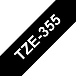 Taśma Brother 24mm biała na czarnym