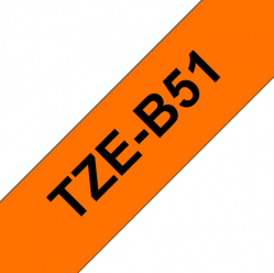 Taśma Brother 24mm BLACK ON FLUO. ORANGE