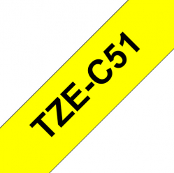 Taśma Brother 24mm BLACK ON FLUO. YELLOW
