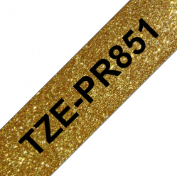 Taśma Brother 24mm Black on Premium Gold