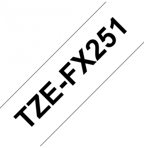 Taśma Brother 24mm czarna na białym elastyczna ID