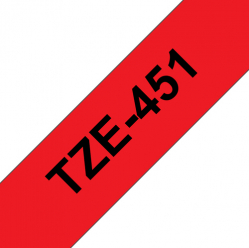 Taśma Brother 24mm czarna na czerwonym