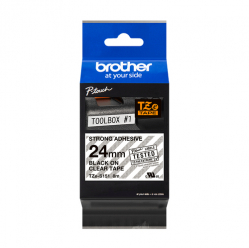 Taśma Brother 24mm czarna na czystym ADHESIVE TAPE