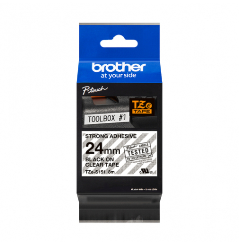 Taśma Brother 24mm czarna na czystym ADHESIVE TAPE