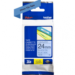 Taśma Brother 24mm czarna na niebieskim