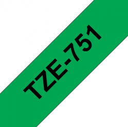 Taśma Brother 24mm czarna na zielonym
