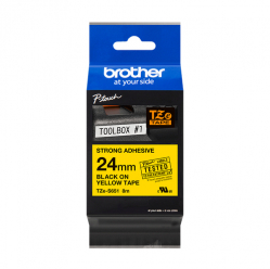 Taśma Brother 24mm czarna na żółtym ADHESIVE TAPE