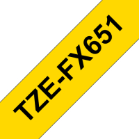Taśma Brother 24mm czarna na żółtym elastyczna ID