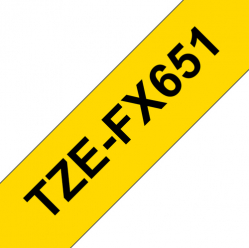 Taśma Brother 24mm czarna na żółtym elastyczna ID