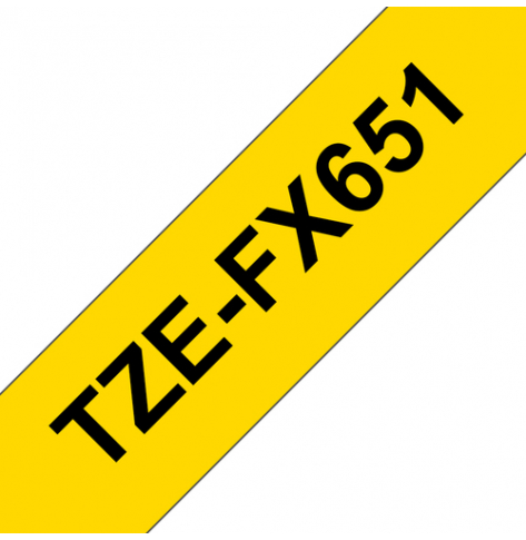 Taśma Brother 24mm czarna na żółtym elastyczna ID