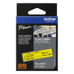 Taśma Brother 24mm Czarna na żółtym nielaminowana, flagująca 