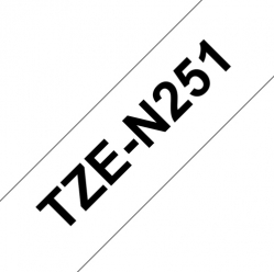 Taśma Brother 24mm | czarna na białym NON LAMINATED