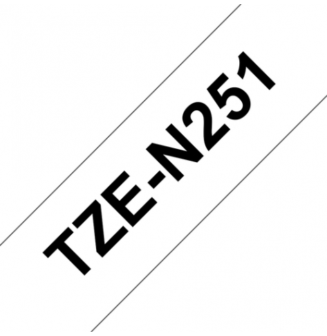 Taśma Brother 24mm | czarna na białym NON LAMINATED