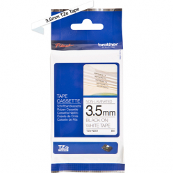 Taśma Brother 3.5mm czarna na białym NON LAMINATED