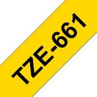 Taśma Brother 36mm czarna na zółtym
