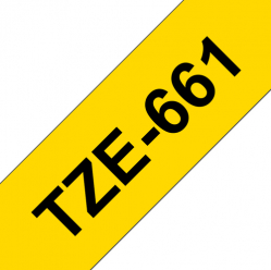Taśma Brother 36mm czarna na zółtym