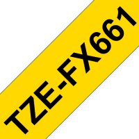 Taśma Brother 36mm czarna na żółtym elastyczna ID