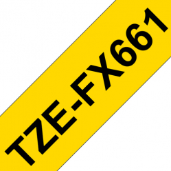 Taśma Brother 36mm czarna na żółtym elastyczna ID