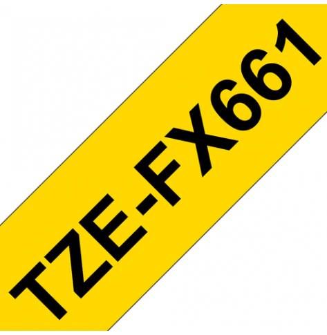 Taśma Brother 36mm czarna na żółtym elastyczna ID