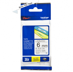 Taśma Brother 6mm Czarna na białym