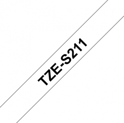 Taśma Brother 6mm czarna na białym ADHESIVE TAPE