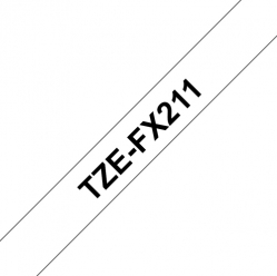 Taśma Brother 6mm czarna na białym elastyczna ID